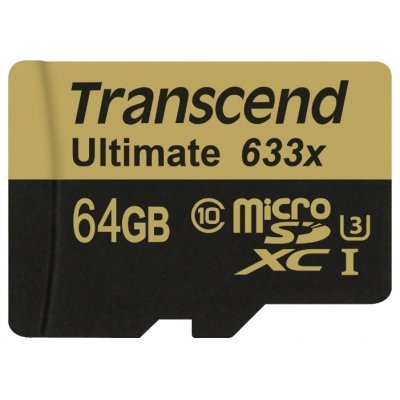    Transcend 64GB microSDXC Class10 UHS-I U3 633x w/adapter TS64GUSDU3